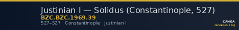 Justinian I — Solidus (Constantinople, 527) — CANOA