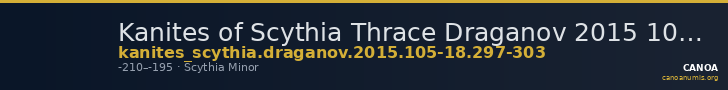 Kanites of Scythia Thrace Draganov 2015 105-18; 297-303 — CANOA