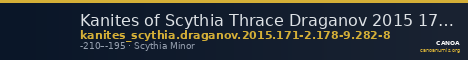 Kanites of Scythia Thrace Draganov 2015 171-2; 178-9; 282-8 — CANOA