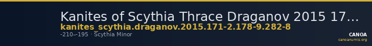 Kanites of Scythia Thrace Draganov 2015 171-2; 178-9; 282-8 — CANOA