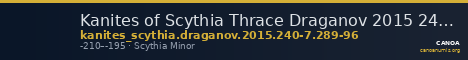 Kanites of Scythia Thrace Draganov 2015 240-7; 289-96 — CANOA