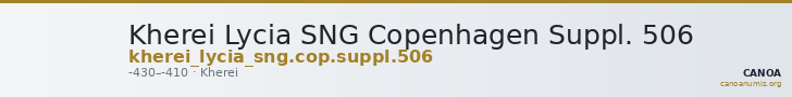 Kherei Lycia SNG Copenhagen Suppl. 506 — CANOA
