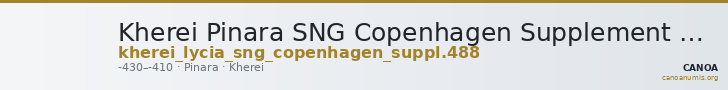 Kherei Pinara SNG Copenhagen Supplement 488 — CANOA
