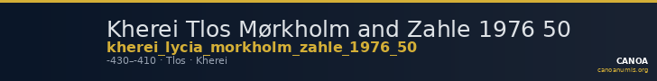 Kherei Tlos Mørkholm and Zahle 1976 50 — CANOA