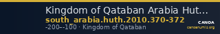 Kingdom of Qataban Arabia Huth 2010 370-372 — CANOA
