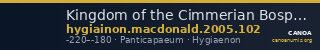 Kingdom of the Cimmerian Bosporus Panticapaeum MacDonald 2005 102 — CANOA