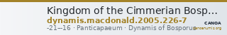 Kingdom of the Cimmerian Bosporus Panticapaeum MacDonald 2005 226-7 — CANOA