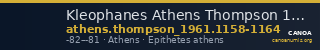 Kleophanes Athens Thompson 1961 1158-1164 — CANOA