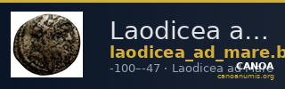 Laodicea ad Mare BMC Laodiceia ad Mare 10-11 — CANOA