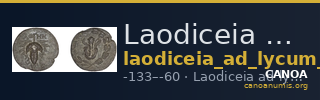 Laodiceia ad Lycum BMC Laodiceia 14 — CANOA