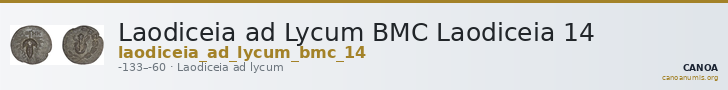 Laodiceia ad Lycum BMC Laodiceia 14 — CANOA