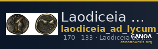 Laodiceia ad Lycum BMC Laodiceia 22-3 — CANOA