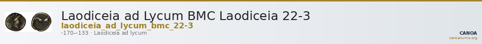 Laodiceia ad Lycum BMC Laodiceia 22-3 — CANOA