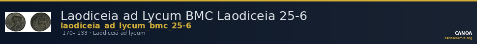 Laodiceia ad Lycum BMC Laodiceia 25-6 — CANOA