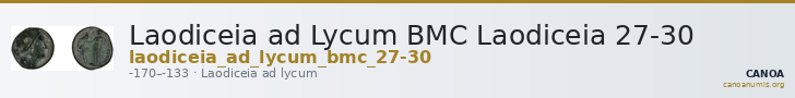Laodiceia ad Lycum BMC Laodiceia 27-30 — CANOA