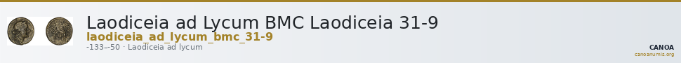 Laodiceia ad Lycum BMC Laodiceia 31-9 — CANOA