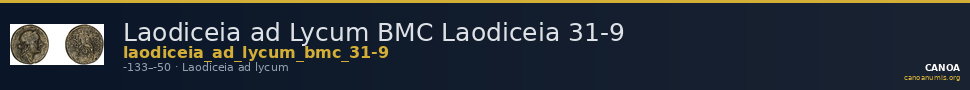 Laodiceia ad Lycum BMC Laodiceia 31-9 — CANOA