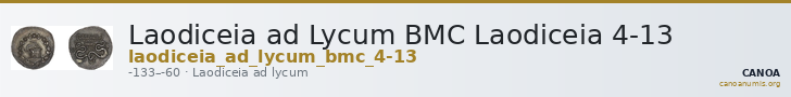Laodiceia ad Lycum BMC Laodiceia 4-13 — CANOA