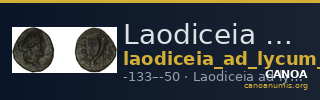 Laodiceia ad Lycum BMC Laodiceia 40-3 — CANOA
