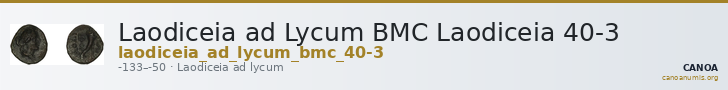Laodiceia ad Lycum BMC Laodiceia 40-3 — CANOA