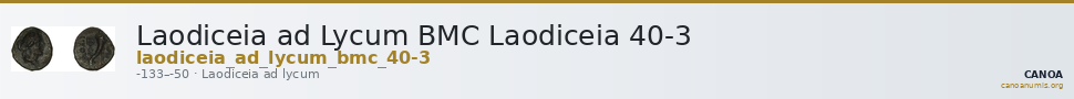 Laodiceia ad Lycum BMC Laodiceia 40-3 — CANOA