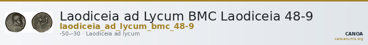 Laodiceia ad Lycum BMC Laodiceia 48-9 — CANOA