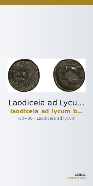 Laodiceia ad Lycum BMC Laodiceia 52-3 — CANOA