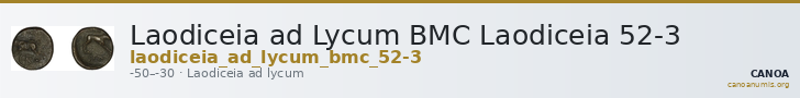 Laodiceia ad Lycum BMC Laodiceia 52-3 — CANOA