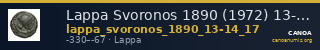 Lappa Svoronos 1890 (1972) 13-14, 17 — CANOA