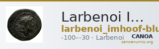Larbenoi Imhoof-Blumer 1901-2 p. 384, 1 — CANOA