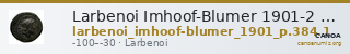 Larbenoi Imhoof-Blumer 1901-2 p. 384, 1 — CANOA