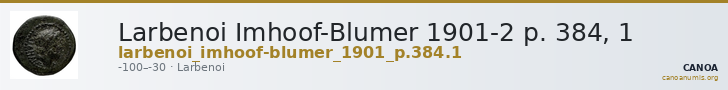 Larbenoi Imhoof-Blumer 1901-2 p. 384, 1 — CANOA