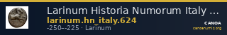 Larinum Historia Numorum Italy 624 — CANOA