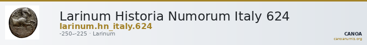 Larinum Historia Numorum Italy 624 — CANOA