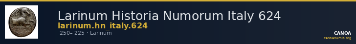 Larinum Historia Numorum Italy 624 — CANOA