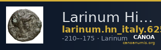 Larinum Historia Numorum Italy 625 — CANOA