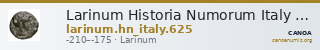 Larinum Historia Numorum Italy 625 — CANOA
