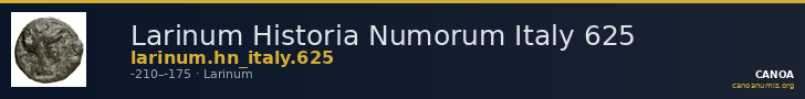 Larinum Historia Numorum Italy 625 — CANOA