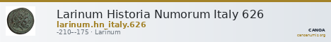 Larinum Historia Numorum Italy 626 — CANOA