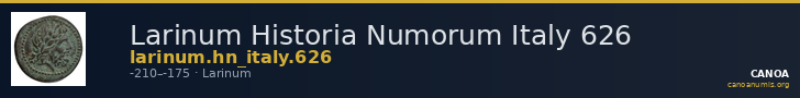 Larinum Historia Numorum Italy 626 — CANOA