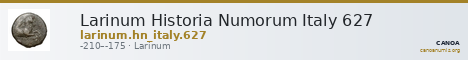 Larinum Historia Numorum Italy 627 — CANOA