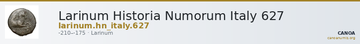Larinum Historia Numorum Italy 627 — CANOA