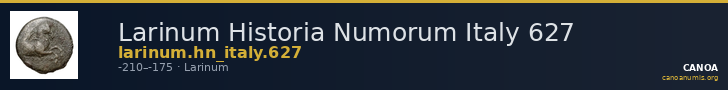 Larinum Historia Numorum Italy 627 — CANOA