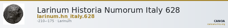 Larinum Historia Numorum Italy 628 — CANOA