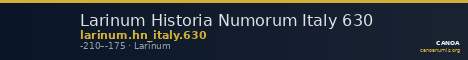 Larinum Historia Numorum Italy 630 — CANOA