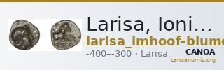 Larisa, Ionia Imhoof-Blumer 1897 p. 54 n.2 — CANOA