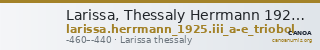 Larissa, Thessaly Herrmann 1925 III, A-E, triobol — CANOA