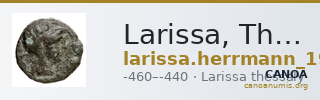 Larissa, Thessaly Herrmann 1925 III, A-L, drachm — CANOA