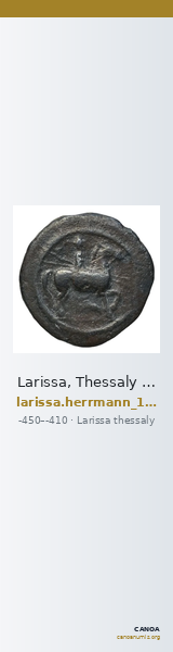 Larissa, Thessaly Herrmann 1925 III, α, trihemiobol — CANOA