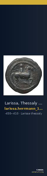 Larissa, Thessaly Herrmann 1925 III, α, trihemiobol — CANOA